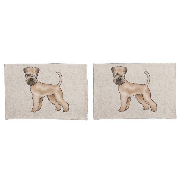Housse D'oreillers Tender Irish Soft-Coated Wheaten Terrier Beige (devant-Set)