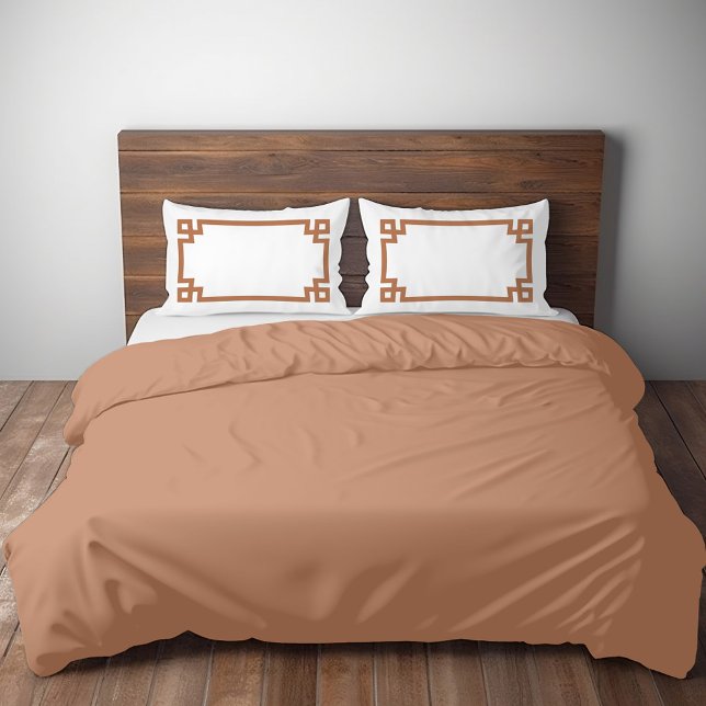 Housse D'oreillers Terra Cotta Grèce Key Border Standard (Créateur téléchargé)