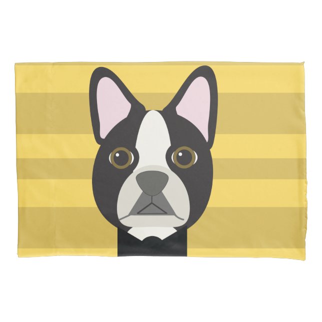 Housse D'oreillers Terrier de Boston (devant)
