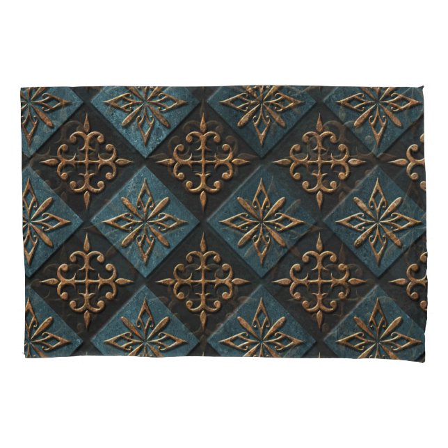 Housse D'oreillers Texture de bronze avec motif de sculpture. (devant)