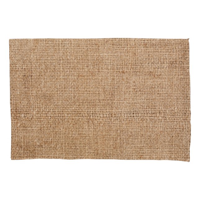 Housse D'oreillers texture de burlap Brown, tissu rustique. (devant)