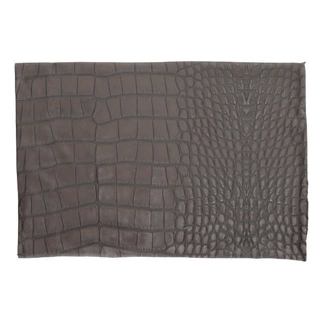 Housse D'oreillers Texture de l'alligator Brown (devant)