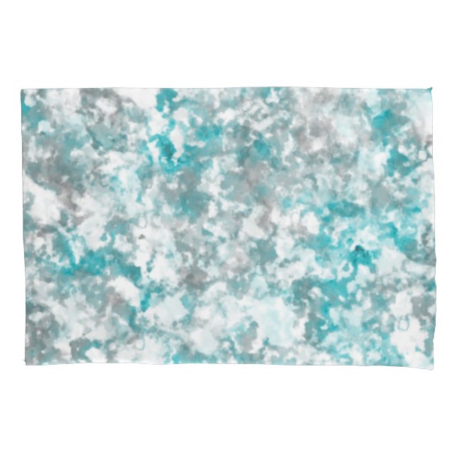 Housse D'oreillers texture gris turquoise et marbre blanc (devant)