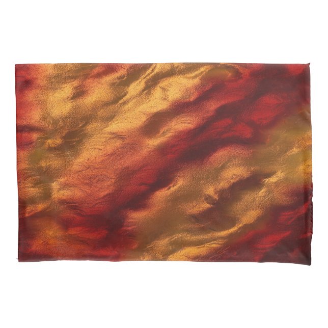 Housse D'oreillers Texture rouge et orange abstraite (devant)