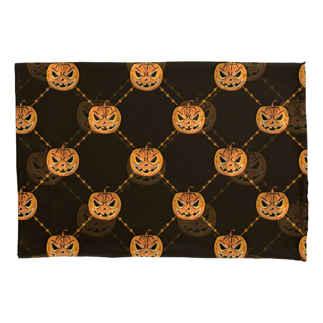 Housse D'oreillers Thème de la fête d'Halloween citrouille. (devant)