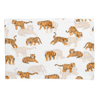 Housse D'oreillers Tigre japonais : Doodle Vintage sans joint