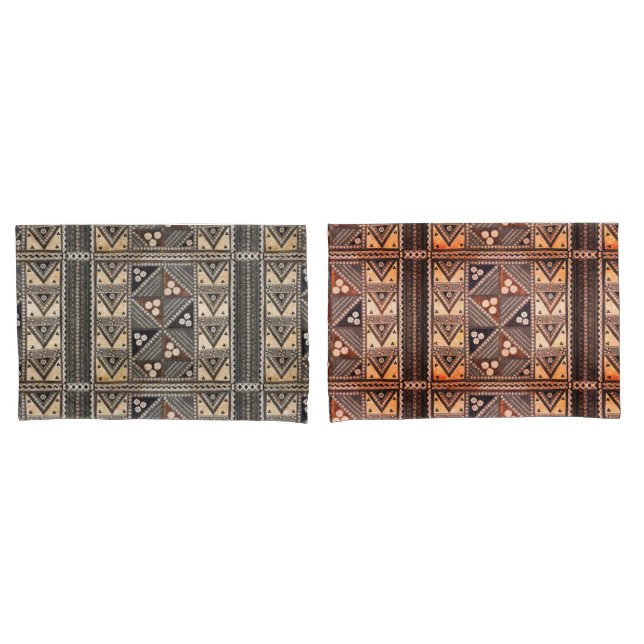 Housse D'oreillers Tissu hawaïen de Tapa de mariage (devant-Set)