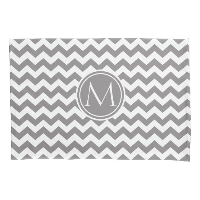Housse D'oreillers Titane Chevron Monogramme (devant)
