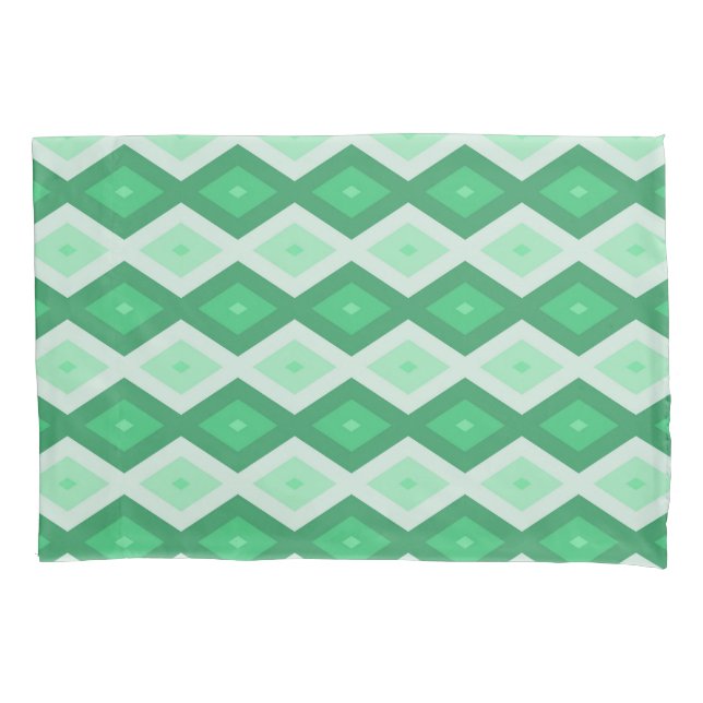 Housse D'oreillers Tons de motif diamant vert (devant)