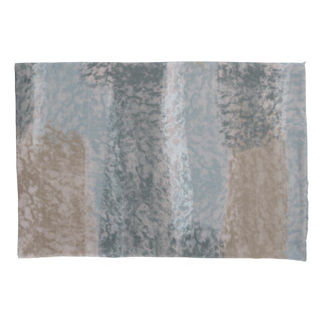 Housse D'oreillers Tons doux Abstraits gris Beige Acier Bleu & Brown (devant-gauche)