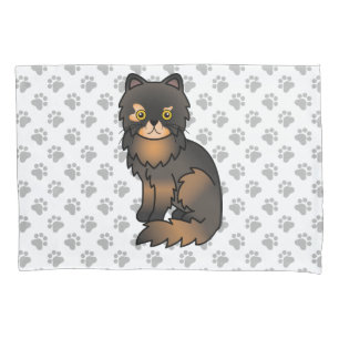 Housse D'oreillers Tortie Point Persan Chat de Dessin Animé Mignon &