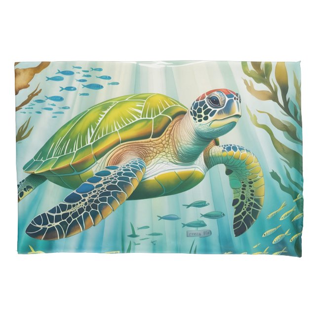 Housse D'oreillers Tortue peinte (devant)