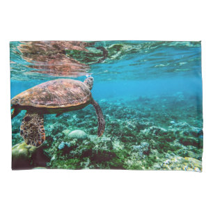 Housse D'oreillers Tortue sous-marine tropicale