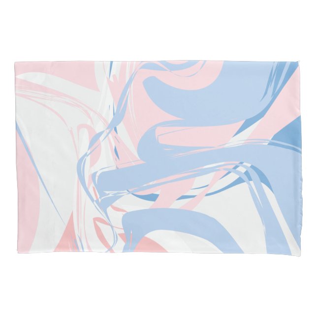 Housse D'oreillers Tourbillon de marbre bleu blanc rose  (devant)