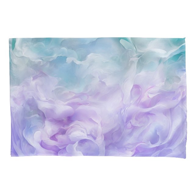 Housse D'oreillers Tourbillon de nuage bleu et violet (devant)