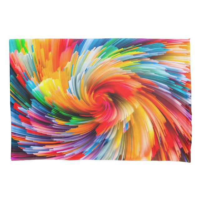 Housse D'oreillers Tourbillon Moderne Abstrait Arc-en-Ciel Vibrant (devant)