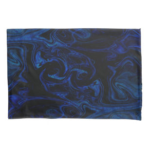 Housse D'oreillers Tourbillon Noir Bleu Abstrait Fumé Cool