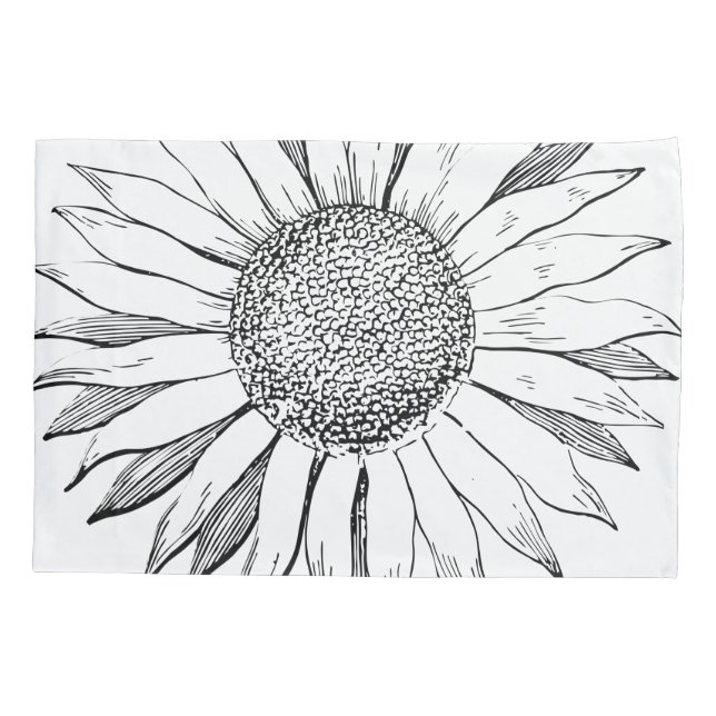 Housse D'oreillers Tournesol illustré (Dos)