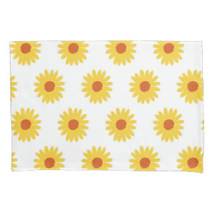 Housse D'oreillers Tournesol Jaune Rétro Y2K Bold Jouer Floral