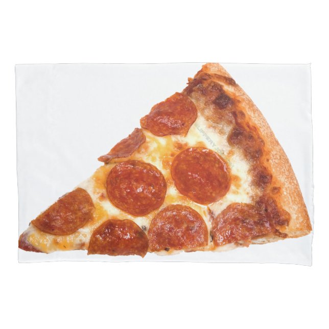 Housse D'oreillers Tranche de pizza pepperoni classique de SlipperyJo (devant)
