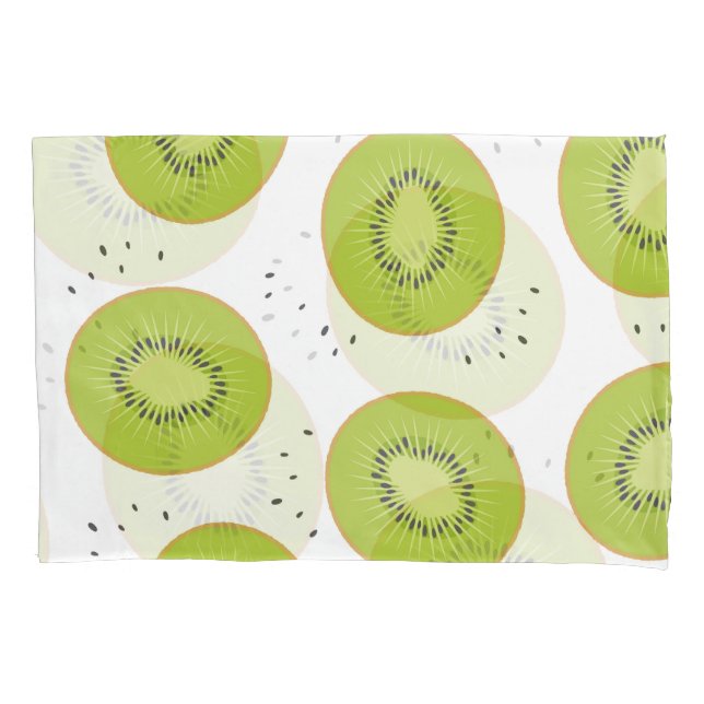 Housse D'oreillers Tranches de fruits Kiwi, illustration transparente (devant)