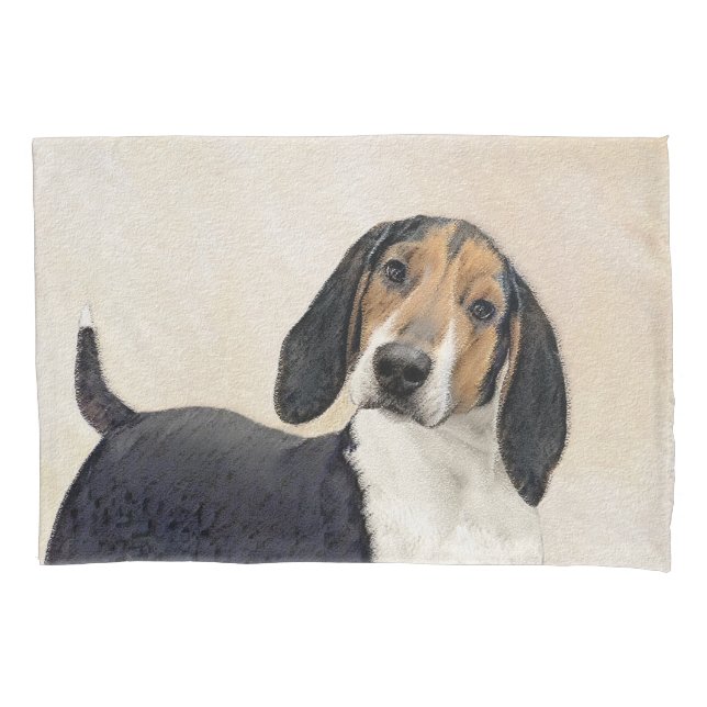 Housse D'oreillers Treeing Walker Coonhound Peinture - Art original (devant)
