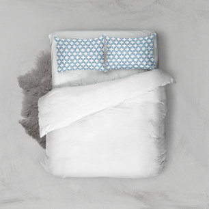 Housse D'oreillers Trellis bleu blanc et bébé, treillis, Quatrefoil