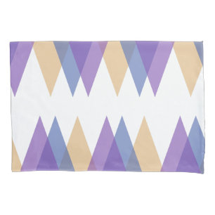 Housse D'oreillers Triangles mauve, bleu et jaune