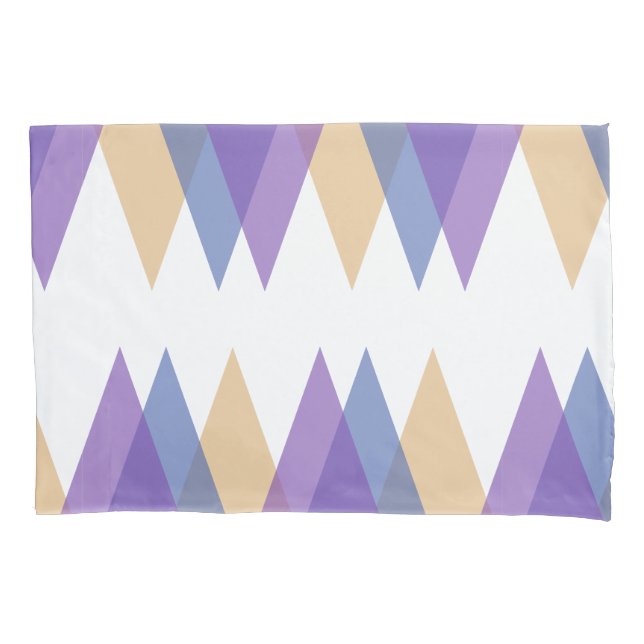 Housse D'oreillers Triangles pourpre, bleu et jaune (devant)