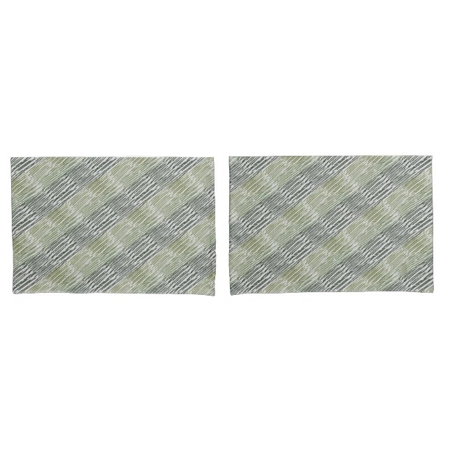 Housse D'oreillers Tribal Green Stripes Abstract Pattern  (devant-Set)