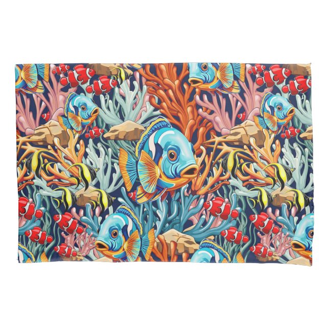 Housse D'oreillers Tropical Fish Colorful Summer Vibes (devant)