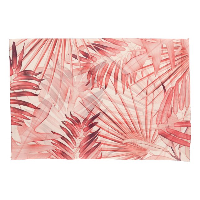 Housse D'oreillers Tropical Palm Feuille, Hawaiian Stylish Motif. (devant)