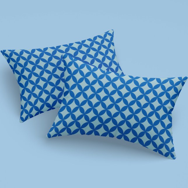 Housse D'oreillers Tuile d'été avec cercles azurés sur le bleu bébé (Summer tile with azure circles on baby blue pillow case)