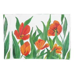 Housse D'oreillers Tulipes rouges