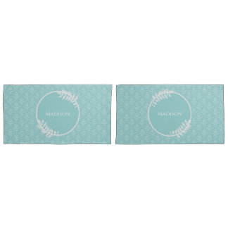 Housse D'oreillers Turquoise Elegant Coussin Coque Damask