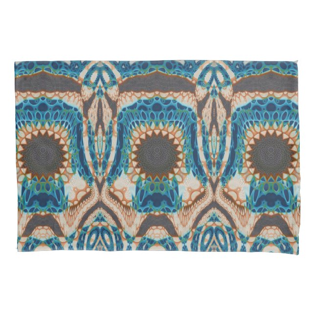 Housse D'oreillers Turquoise Gold Sun Southwestern Art (devant)