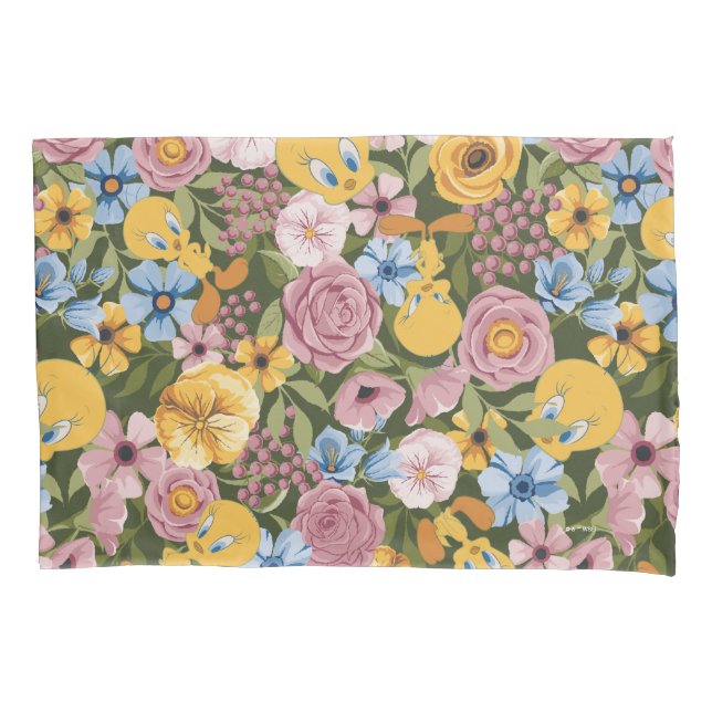 Housse D'oreillers TWEETY™ Floral Embroidery Pattern (devant)