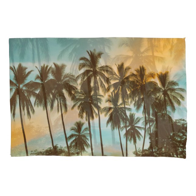 Housse D'oreillers Twilight Tropical : Cocout Palm Silhouette (devant)