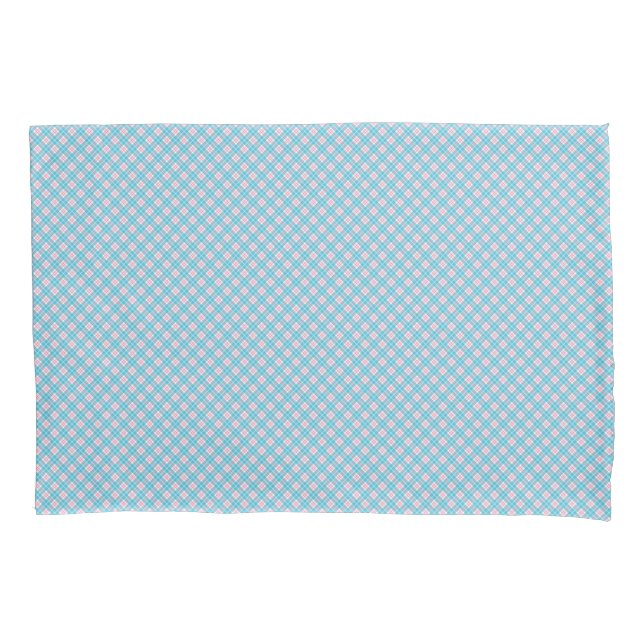 Housse D'oreillers Two views of a textured woven fabric in light blue (devant)