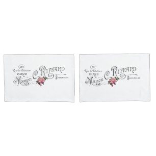 Housse D'oreillers Typographie française vintage gravée