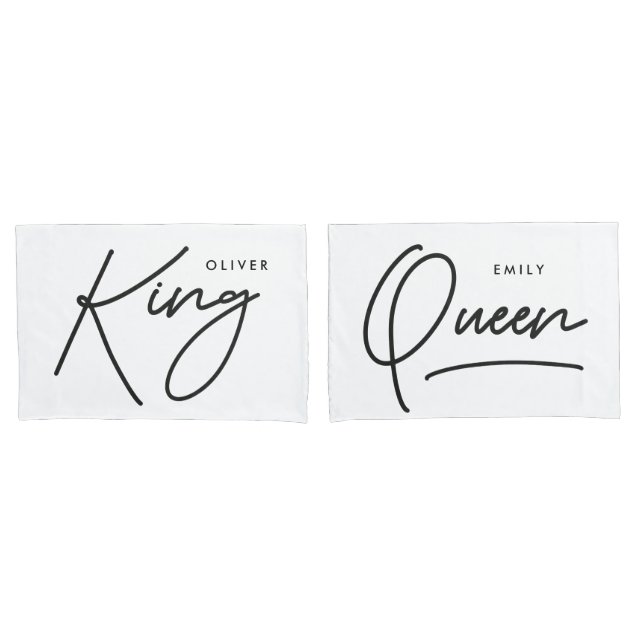 Housse D'oreillers Typographie moderne élégante reine royale (devant-Set)
