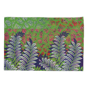 Housse D'oreillers un design de motif vert et jaune