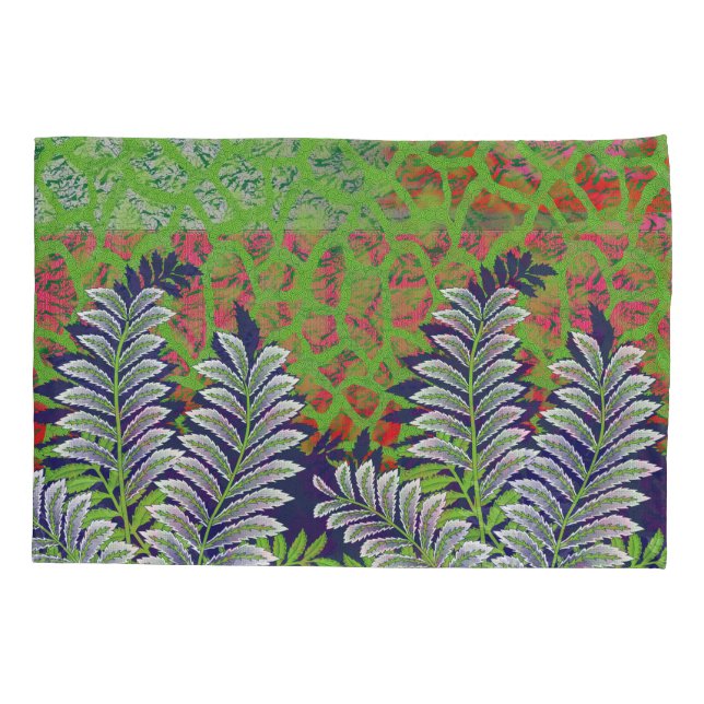 Housse D'oreillers un design de motif vert et jaune (Dos)