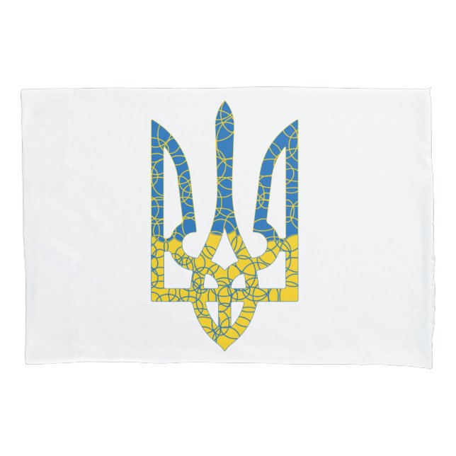 Housse D'oreillers Un trident ukrainien texturé drapeau d'Ukraine cou (devant)