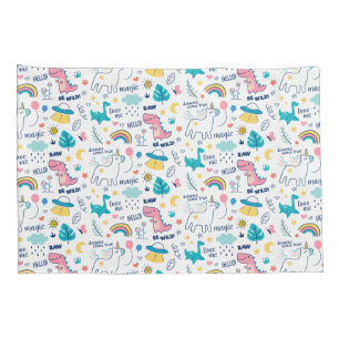 Housse D'oreillers Unicorn Et Motif Dinosaure