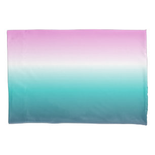 Housse D'oreillers unicorn lavender turquoise ombre turquoise mermaid
