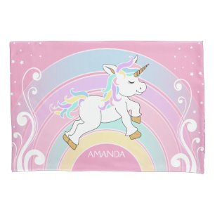 Housse D'oreillers Unicorne arc-en-ciel