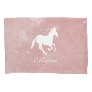 Housse D'oreillers Unicorne rose, oreiller personnalisé