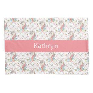 Housse D'oreillers Unicorne rose Turquoise jaune coloré