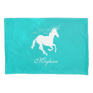 Housse D'oreillers Unicorne Turquoise oreiller personnalisé
